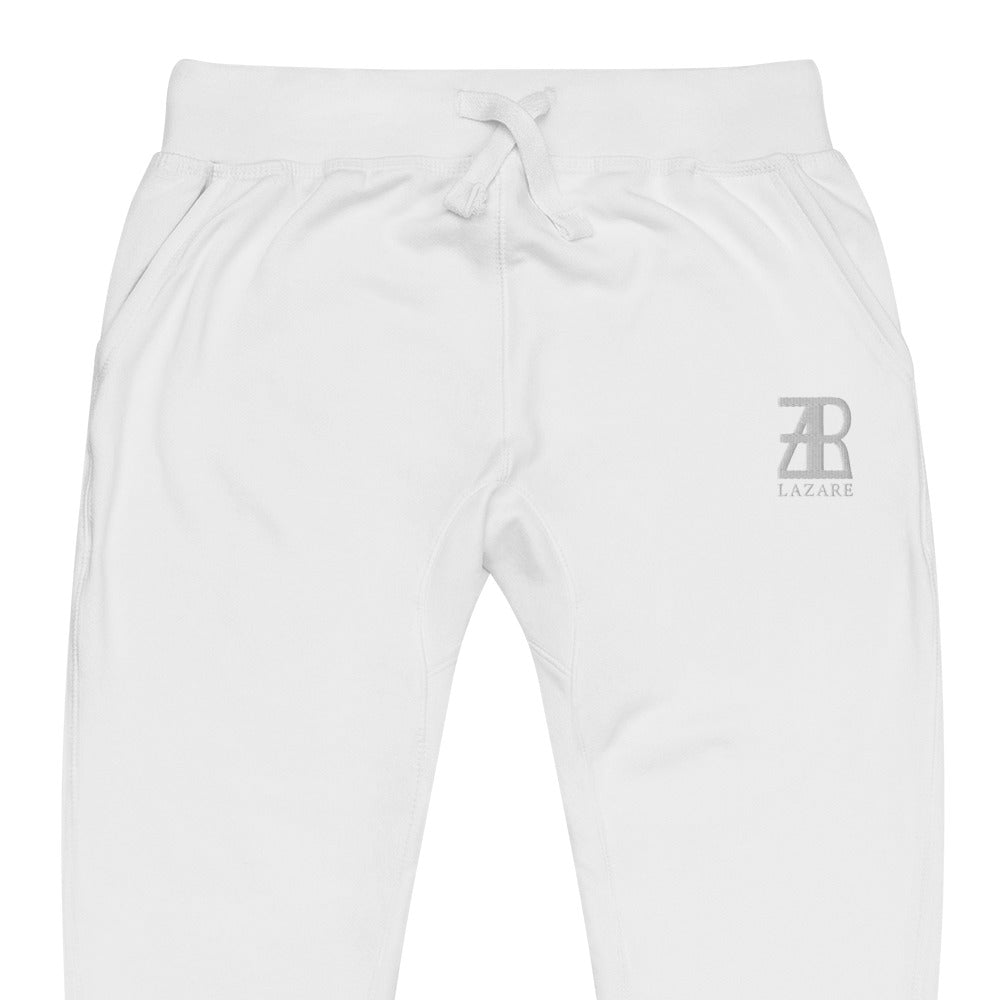 Lazare White Logo fleece sweatpants