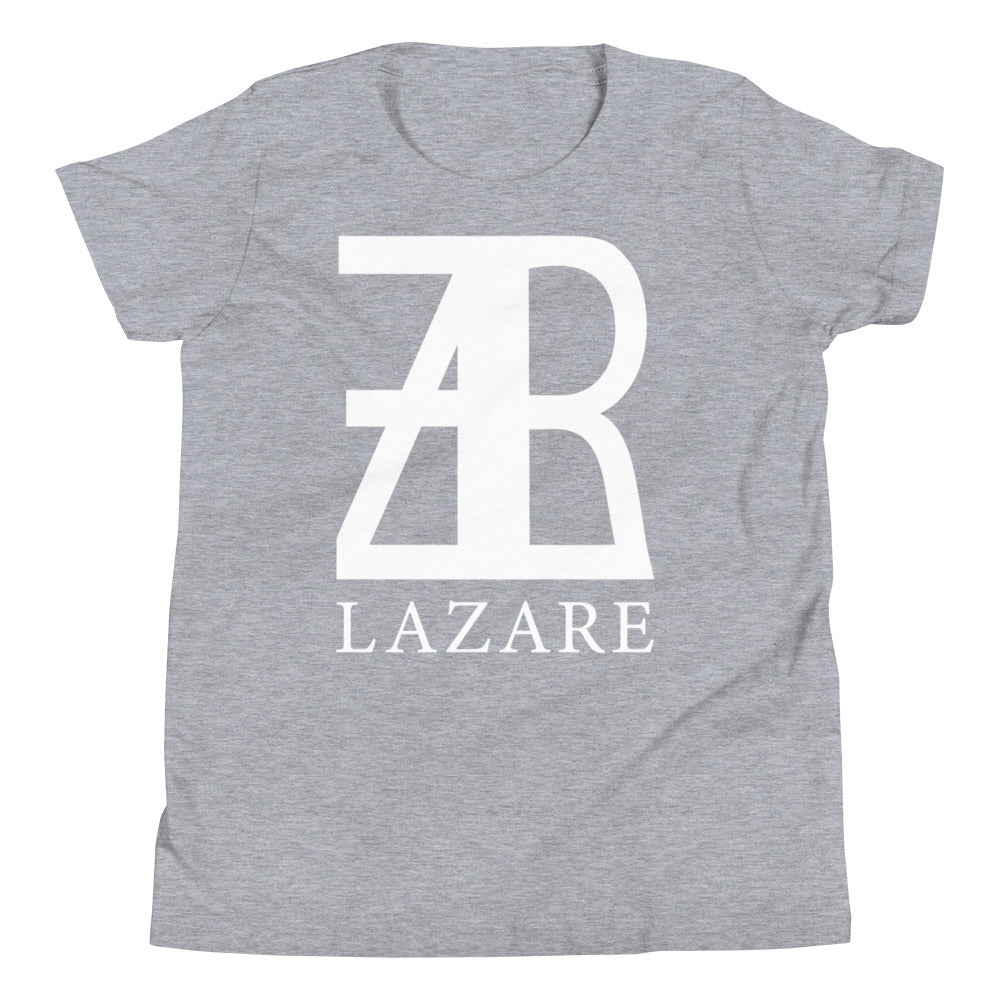 Lazare Full Chest White Logo Youth Short Sleeve T-Shirt