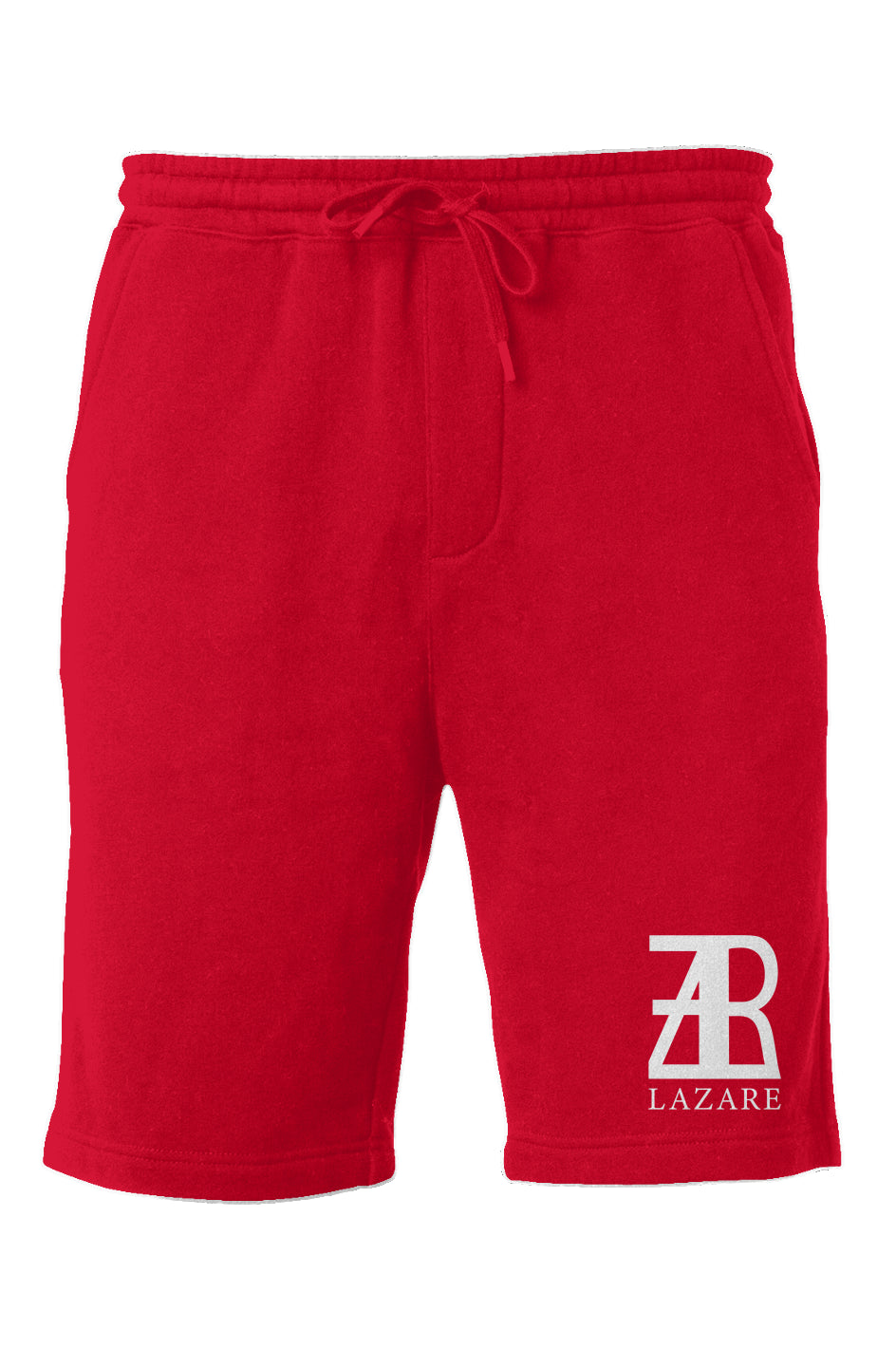 Lazare Logo White Fleece Shorts