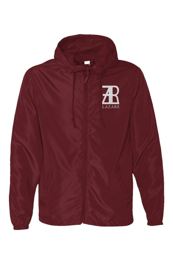 White Lazare Logo Water Resistant Lightweight Windbreaker