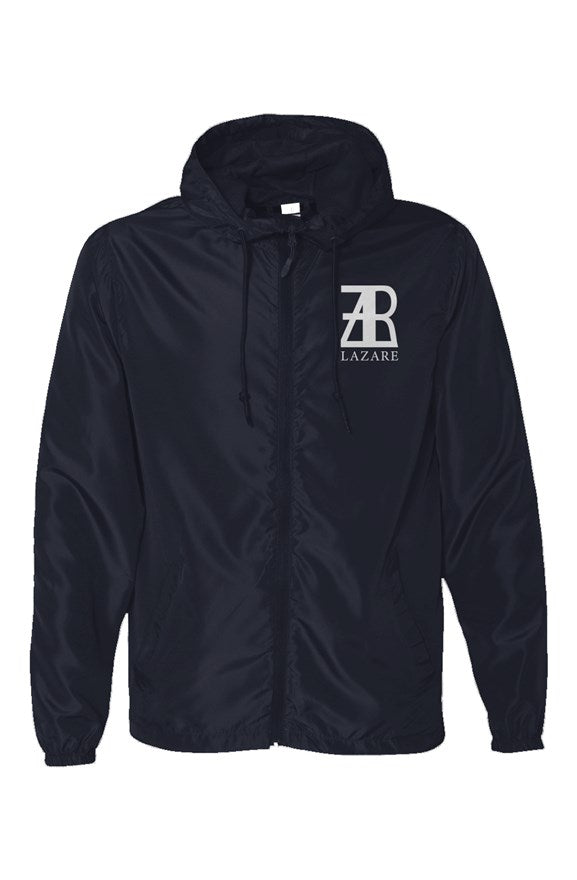 White Lazare Logo Water Resistant Lightweight Windbreaker