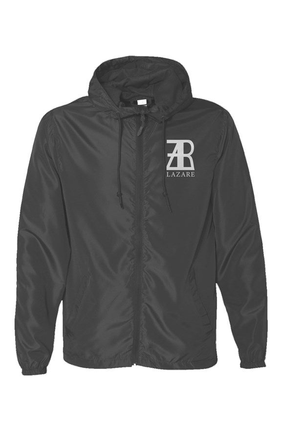 White Lazare Logo Water Resistant Lightweight Windbreaker