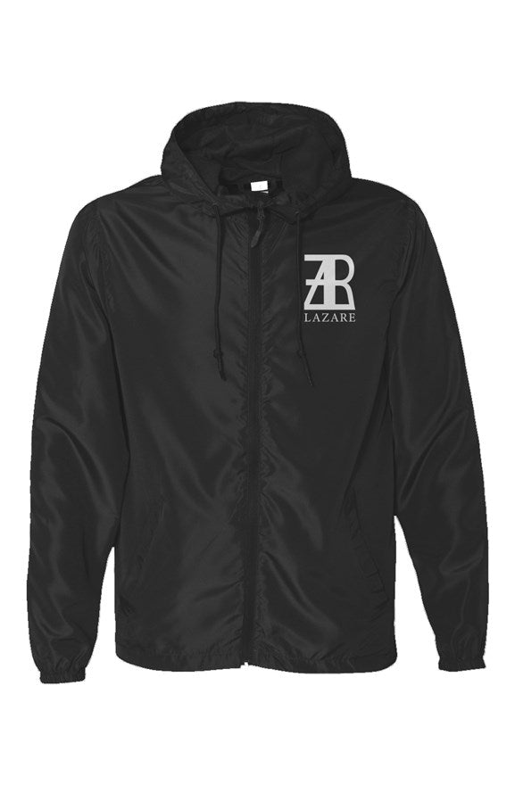 White Lazare Logo Water Resistant Lightweight Windbreaker