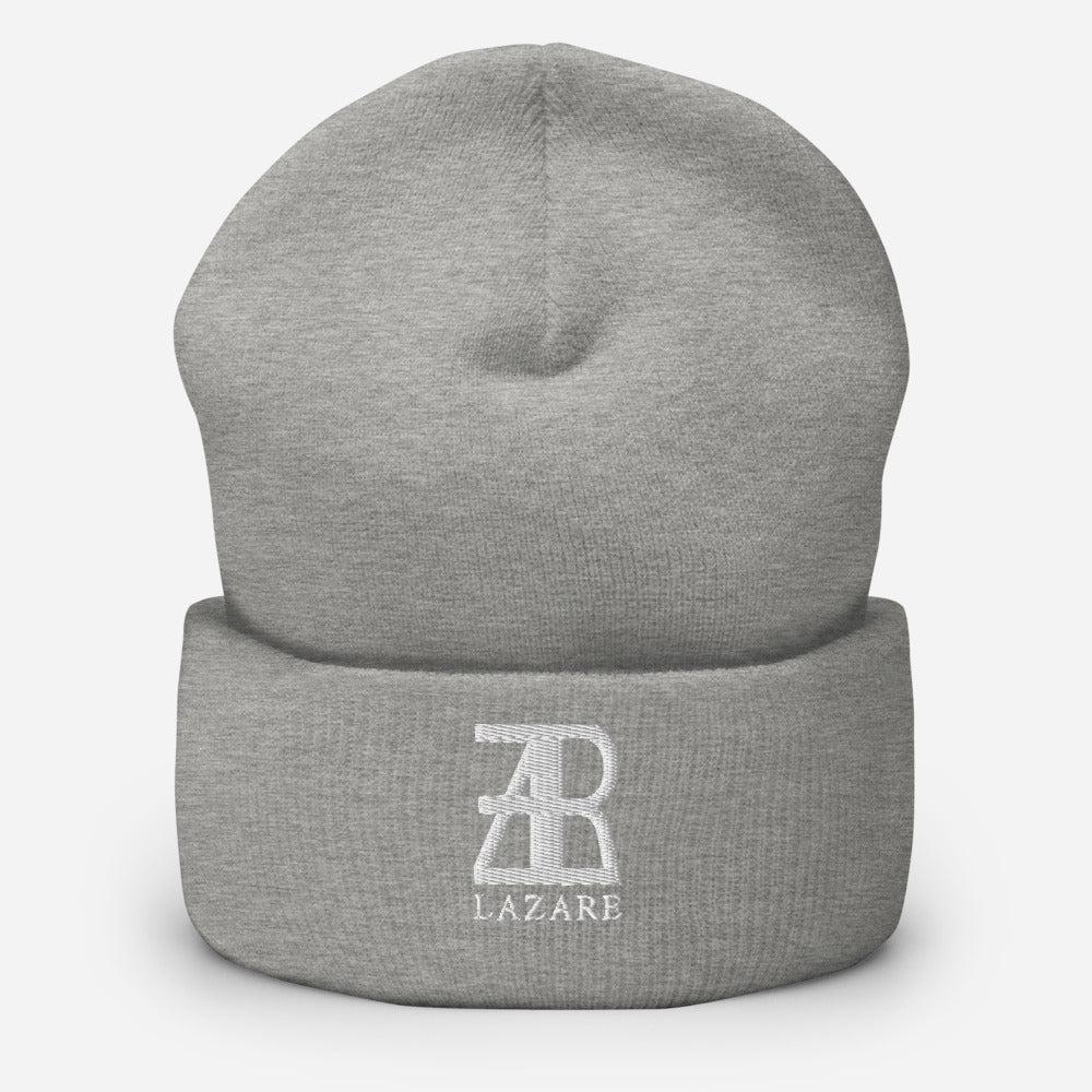 Lazare White Logo Cuffed Beanie