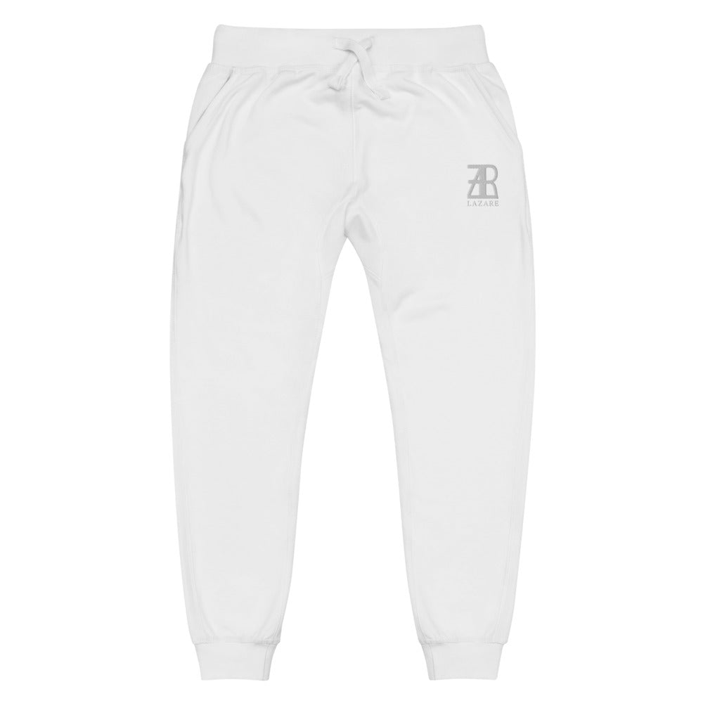 Lazare White Logo fleece sweatpants