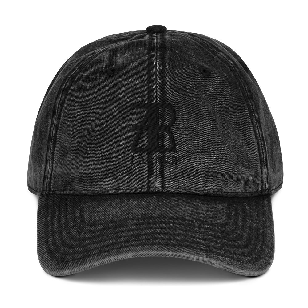 Lazare Black Logo Vintage Cotton Twill Cap