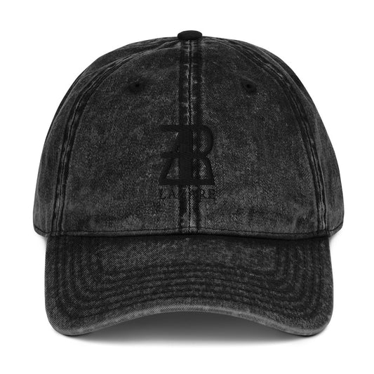 Lazare Black Logo Vintage Cotton Twill Cap