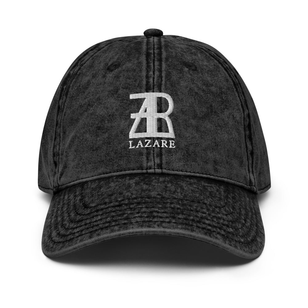 Lazare White Logo Vintage Cotton Twill Cap