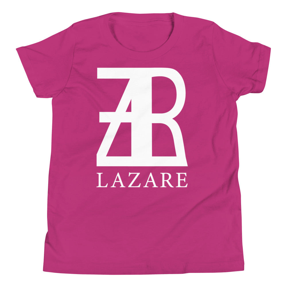Lazare Full Chest White Logo Youth Short Sleeve T-Shirt