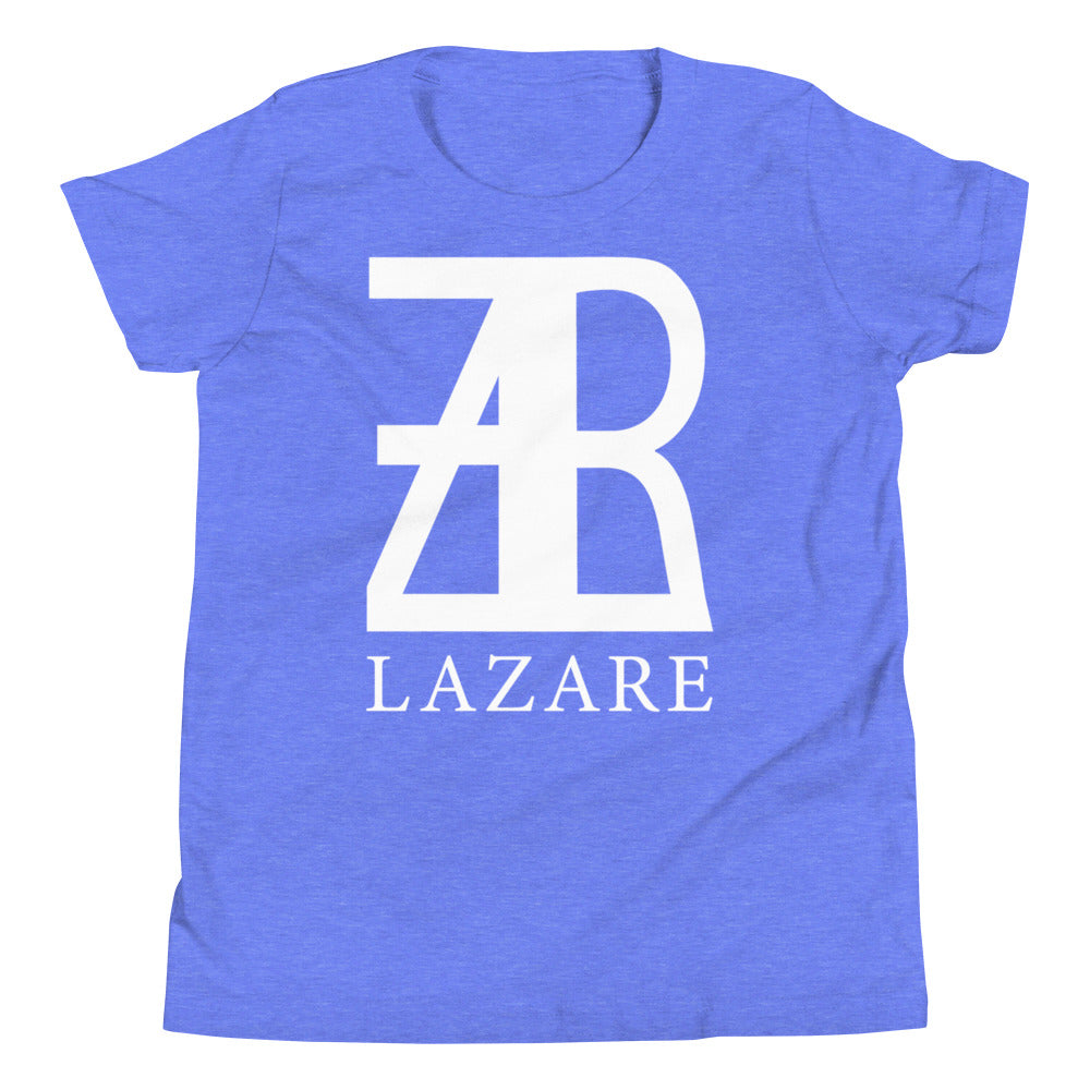 Lazare Full Chest White Logo Youth Short Sleeve T-Shirt