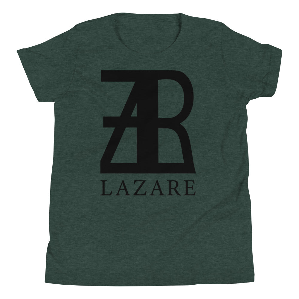 Lazare Full Chest Black Logo Youth Short Sleeve T-Shirt