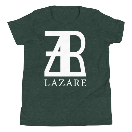 Lazare Full Chest White Logo Youth Short Sleeve T-Shirt