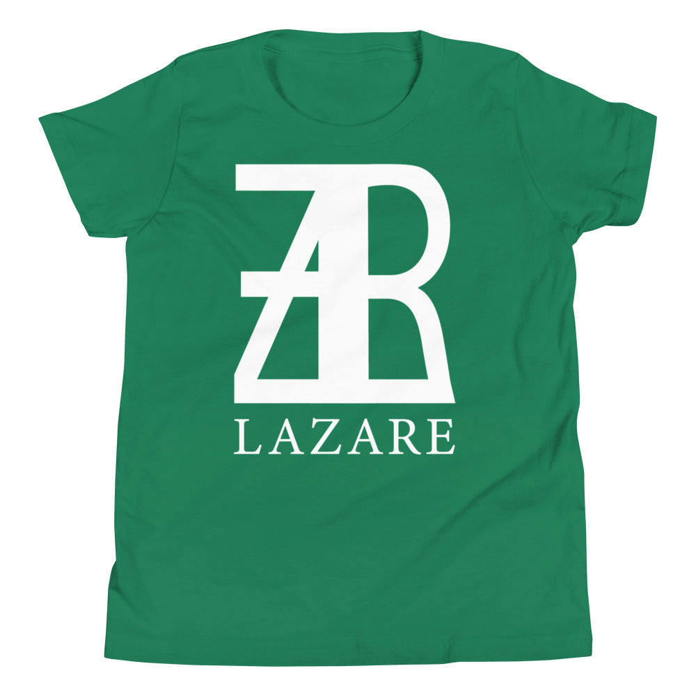 Lazare Full Chest White Logo Youth Short Sleeve T-Shirt