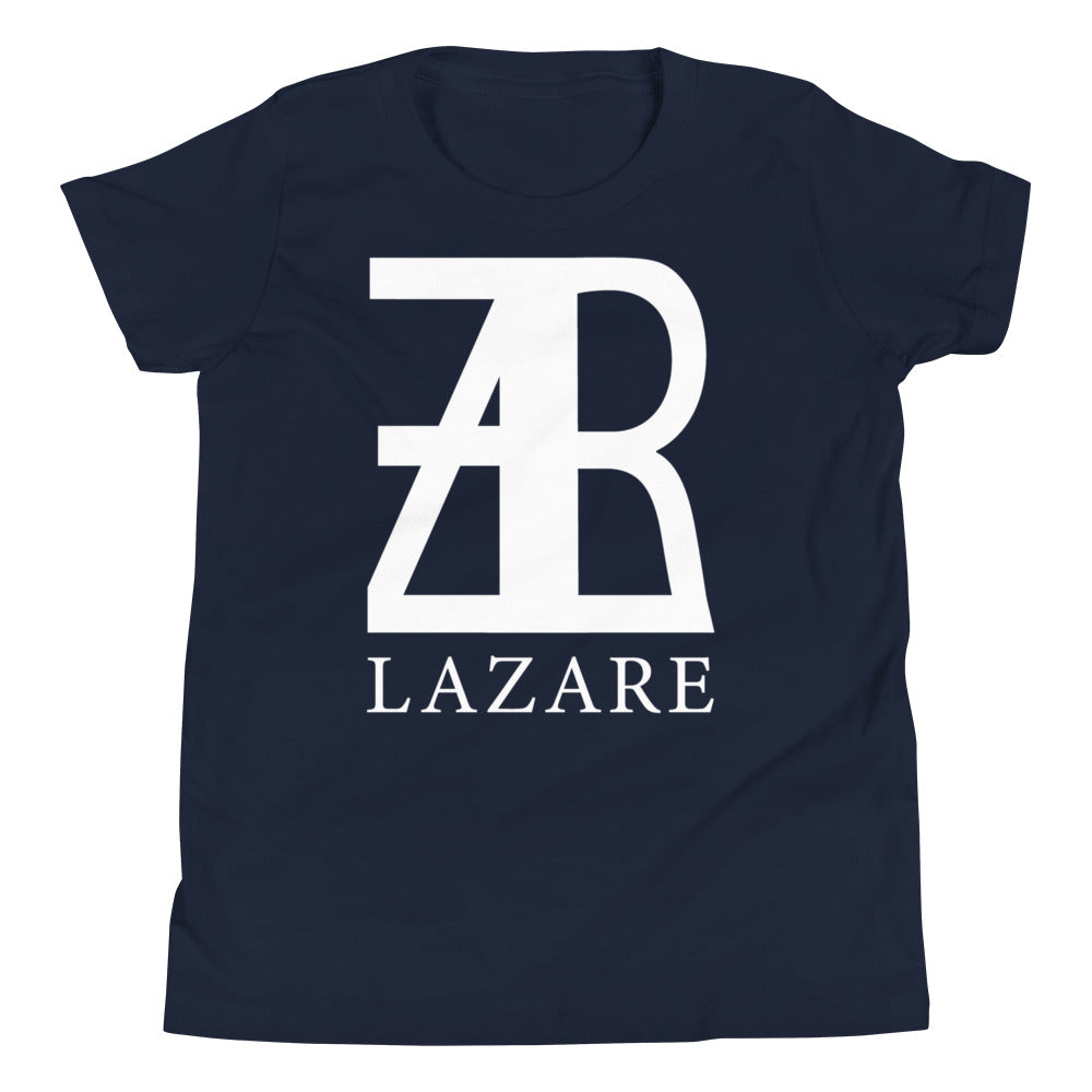 Lazare Full Chest White Logo Youth Short Sleeve T-Shirt