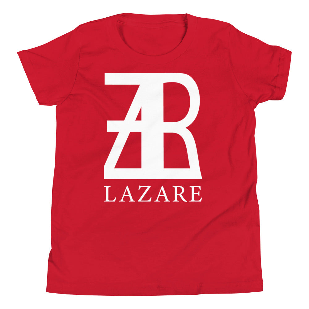 Lazare Full Chest White Logo Youth Short Sleeve T-Shirt