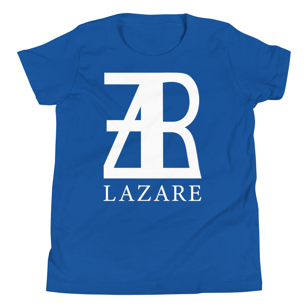 Lazare Full Chest White Logo Youth Short Sleeve T-Shirt